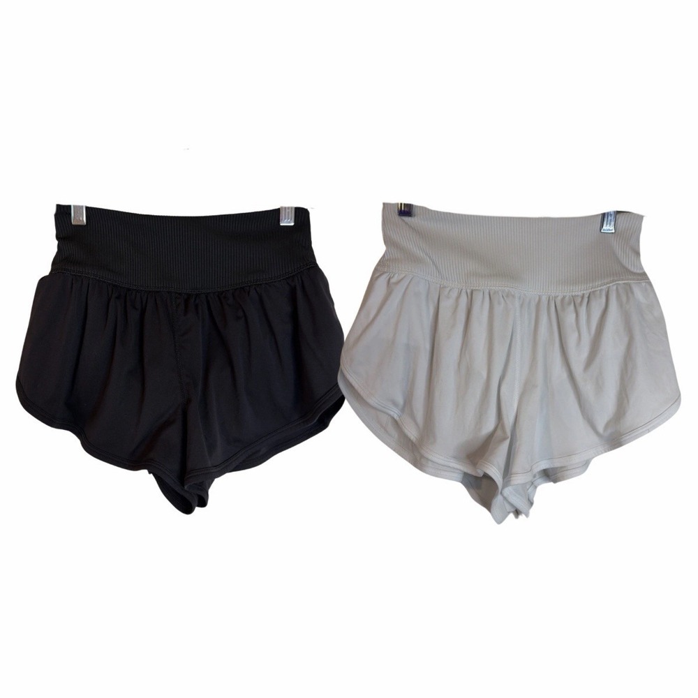 Free People Movement Set Of 2 Black And White Athletic Shorts Size S